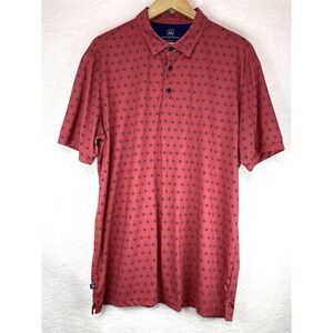 Mizzen+Main Men Trim Polo Shirt Sz XL Red Floral Short Sleeve Golf Outdoor